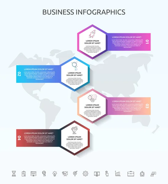 Vector Infographic Template Hexagons Icons Diagram Graph Presentation Business Concept — Stock Vector