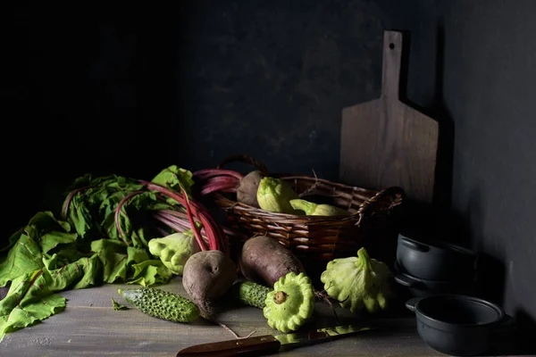Sayuran Organik Segar Atas Meja — Stok Foto
