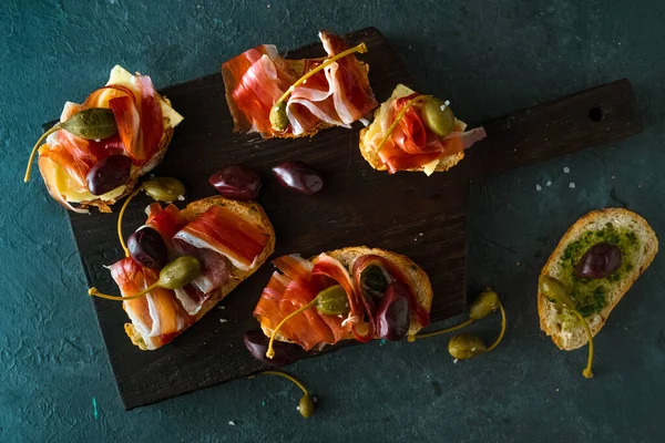 Bruschettas Jambon Olives — Photo gratuite