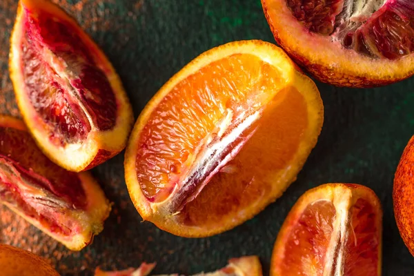 Солодкі Нарізані Апельсини Темному Фоні — стокове фото
