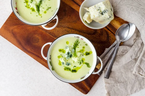 Calabaza Verano Sopa Crema Queso Azul — Foto de stock gratis