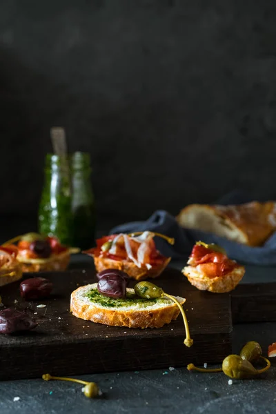 Bruschettas Jambon Olives — Photo gratuite