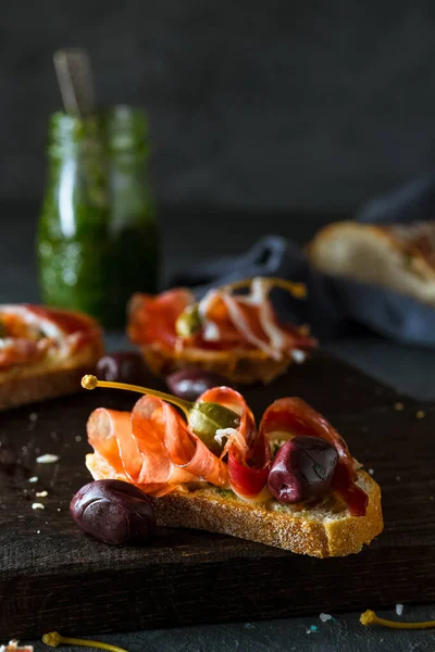 Jambon Olives Morceaux Saumon — Photo
