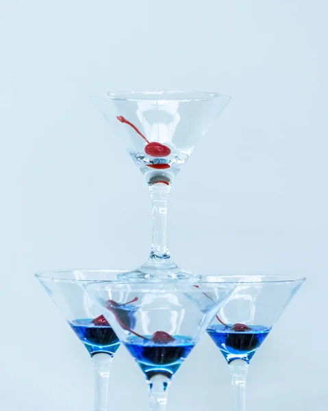 Stack Glas Med Cocktails — Stockfoto