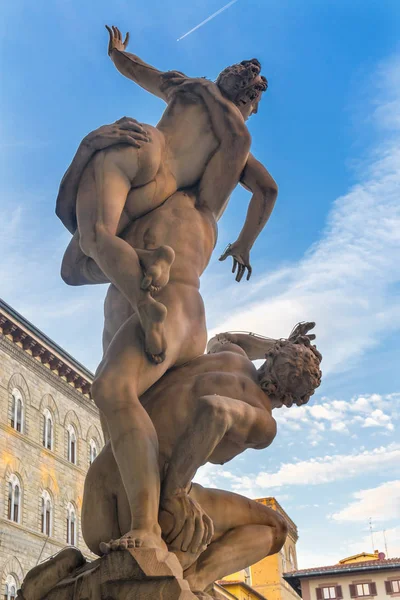 Rape Sabines Statue Loggia Dei Lanza Piazza Della Signoria Florence — Stock Photo, Image