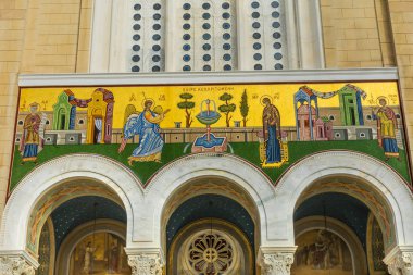 Simgeler Büyükşehir katedral Atina Yunanistan. 1842 yılında inşa Atina'da Ana Rum Ortodoks Kilisesi 