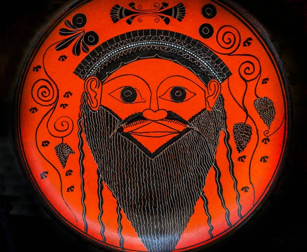 Athens Greece March 2018 Ancient Greek Replica God Plate Pottery — Stock Photo, Image