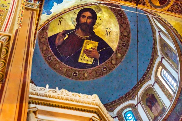 Atenas Grecia Marzo 2018 Catedral Cúpula Chrrist Basílica Metropolitana Atenas — Foto de Stock