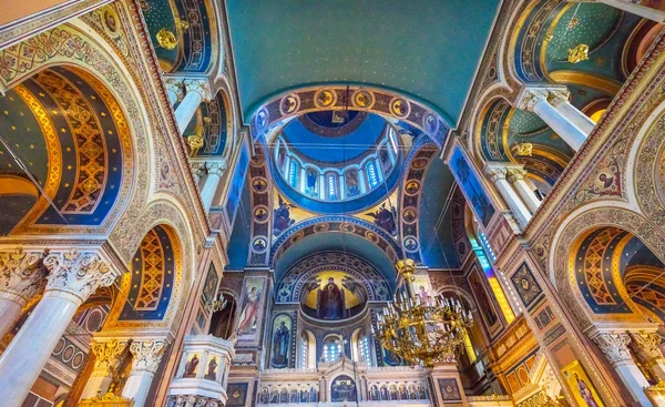 Athén Görögország Március 2018 Nagyvárosi Bazilika Dome Katedrális Athén Görögország — Stock Fotó