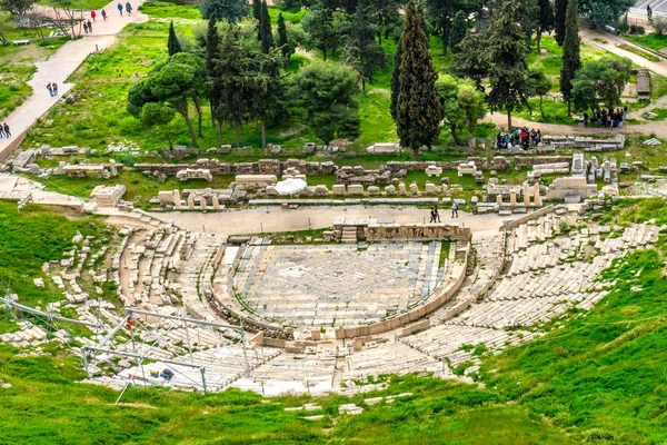 Tiyatro Dinoysus Acropolis Atina Yunanistan. Erken 500s M.ö. yılında kurulan dünyanın en eski tiyatro.