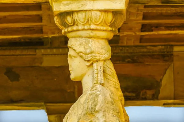 Porche Caryatids Ruinas Templo Erechtheion Acrópolis Atenas Grecia Columnas Griegas —  Fotos de Stock