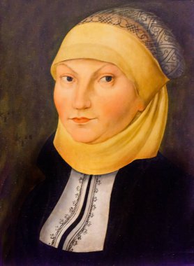 Wittenberg, Almanya - 18 Mart 2018 Katharina Von Bora Potrait, Martin Luther'ın karısı, 1500'lerden resim Lucas Cranach Martin Luther ev Lutherstadt Wittenberg Almanya