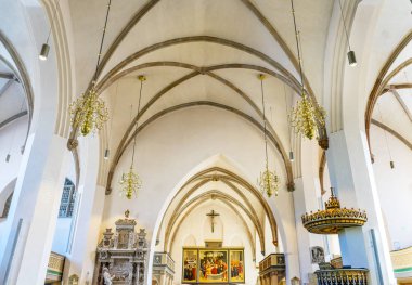 Wittenberg, Almanya - 18 Mart 2018 Saint Mary'nin şehir Kilisesi Stadtkirche Lutherstadt Wittenberg Almanya. Martin Luther'ın Kilisesi. 1900'lerin restore 1187 yılında kurulan.