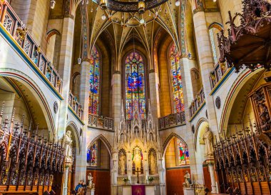 Wittenberg, Almanya - 18 Mart 2018 koro durak, tüm azizler Castle Castle kilise Schlosskirche Lutherstadt Wittenberg Almanya. Nerede Luther 95 Tez 1517 yayınlanmıştır Protestan başlangıç. 