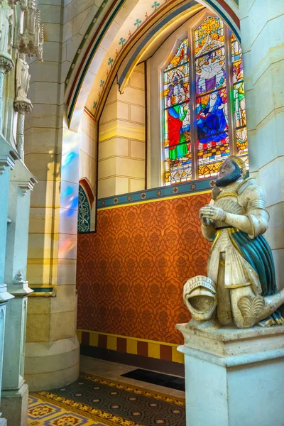 Wittenberg Alemanha Março 2018 Statue Stained Glass All Saints Castle — Fotografia de Stock