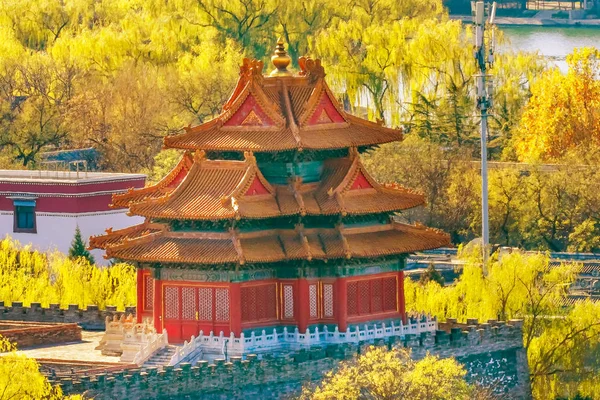 Дивитися Стрілку Башта Палац Осінь Gugong Заборонене Місто Palace Beijing — стокове фото