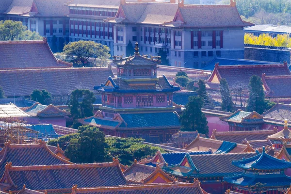 Blue Red Dragon Pavilion Gugong Forbidden City Beijing Chin — Stock Photo, Image