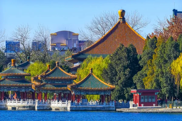 Five Dragon Pavilions Beihai Lake Park Jade Flower Island Beijing — Fotografia de Stock