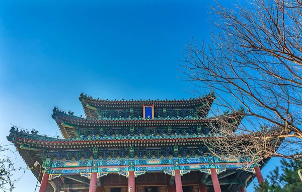 远景山宝塔亭景山公园 中国北京 紫禁城的一部分 后来一个单独的公园 建于1179年 — 图库照片