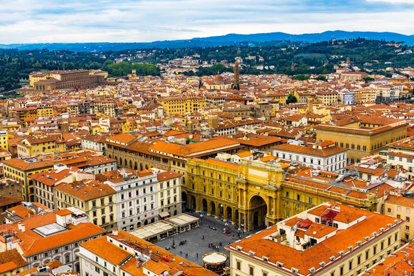 Orange Roofs Churches Arcone Triumphal Arch Archway Piazza Della Republica — Stock Photo, Image