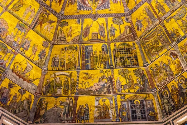 Florence Italy September 2017 Biblical Stories Mosaic Dome Bapistry Saint — Stock Photo, Image