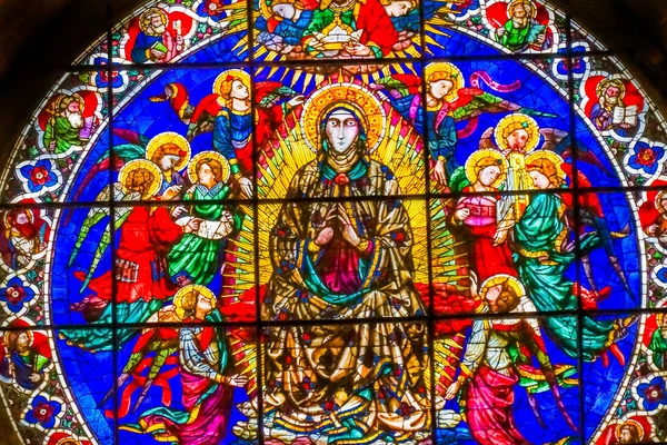 Firenze Italia Syyskuu 2017 Rose Window Virgin Mary Angels Lorenzo — kuvapankkivalokuva