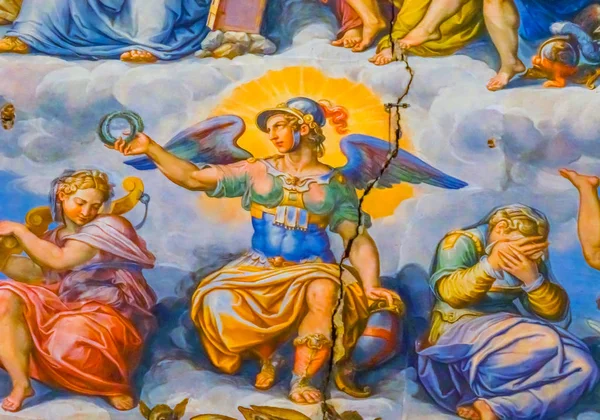 Florence Italië September 2017 Angel Kroon Giorgio Vasari Fresco Laatste — Stockfoto