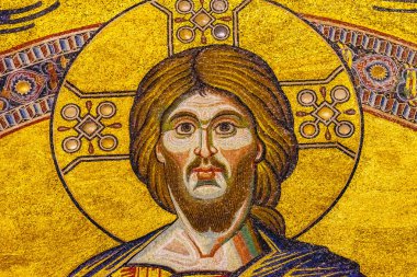 Florence, İtalya - 25 Eylül 2017 İsa Mesih'in İncil hikayeleri mozaik kubbe Bapistry Saint John Duomo Katedrali kilise Floransa İtalya. Bapistry 1000 1100, mozaik keşiş Jacobus 1200s tarafından oluşturulmuş.