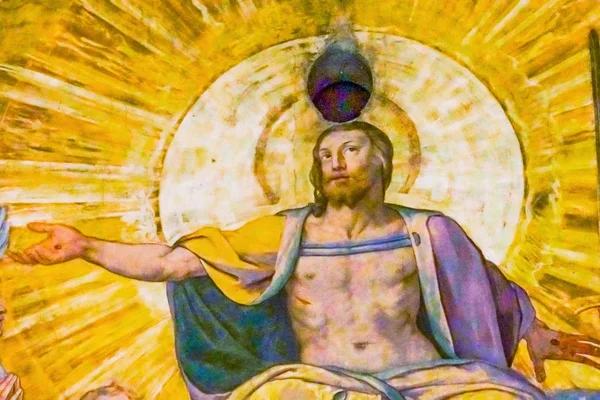 Florencia Italia Septiembre 2017 Giorgio Vasari Fresco Jesus Juicio Final —  Fotos de Stock