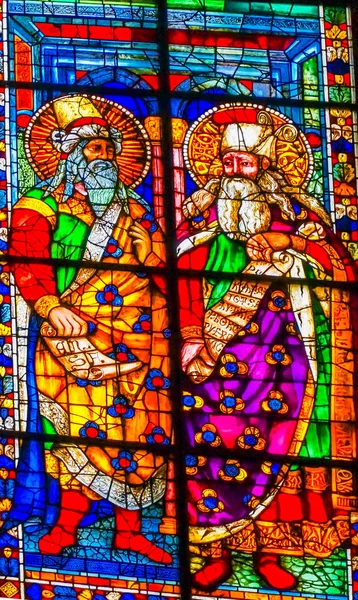 Florença Itália Setembro 2017 Old Testament Saints Stained Glass Duomo — Fotografia de Stock