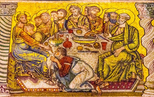 Firenze Italia Settembre 2017 Gesù Cristo Ultima Cena Mosaico Cupola — Foto Stock