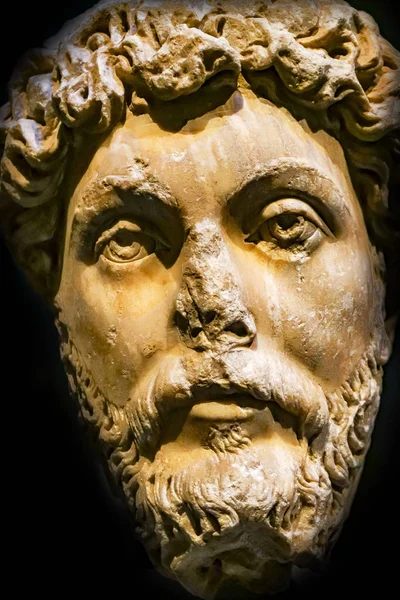 希腊雅典 2018年3月9日罗马皇帝马库斯 奥勒雕像国家考古博物馆雅典希腊 从161 180 — 图库照片