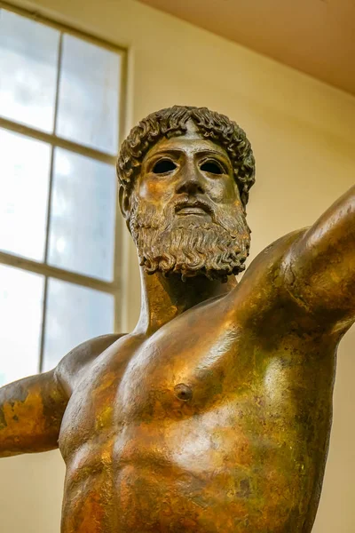 Atene Grecia Marzo 2018 Artemision Bronzo Poseiden Zeus Statua Dio — Foto Stock