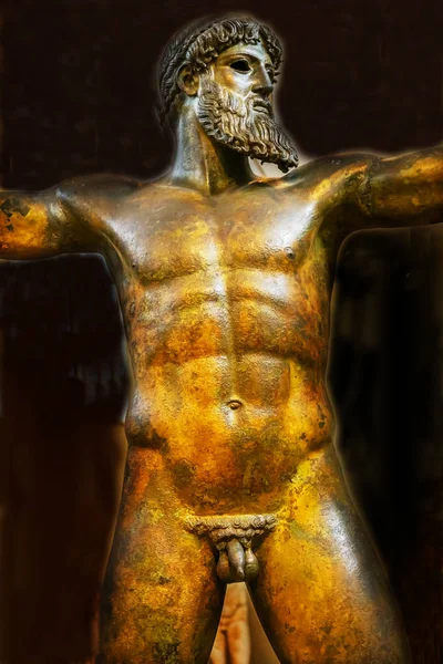 Athens Greece March 2018 Artemision Bronze Poseiden Zeus Greek God — Stock Photo, Image