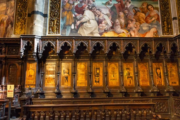 Siena Italy September 2017 Basilica Choir Stall Cathedral Church Siena — Stock Photo, Image