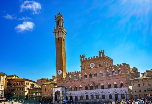 Mangia Toren Piazza Del Campo Toscane Siena Italië — Stockfoto