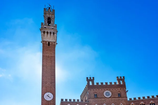 Torre Mangia Piazza Del Campo Toscana Siena — Foto Stock