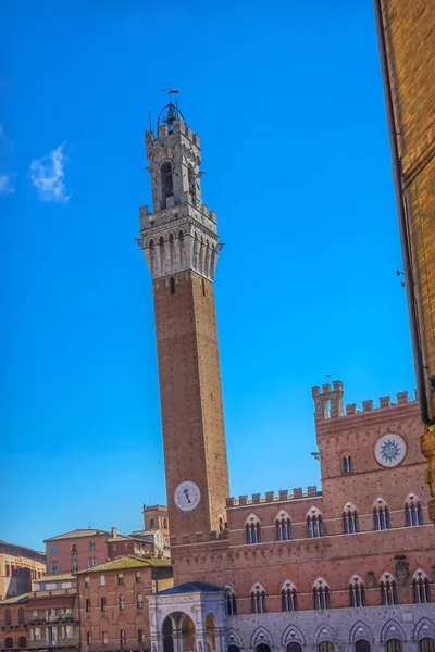 Mangia Tower Piazza Del Campo Toscane Sienne Italie — Photo