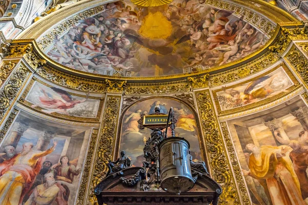 Basilica Nave Altare Dipinti Cattedrale Chiesa Siena Italia Cattedrale Completata — Foto Stock