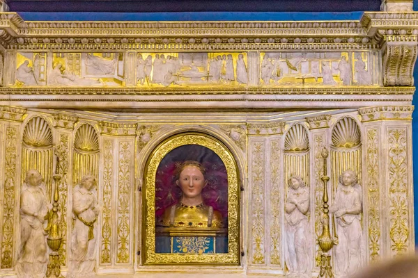 San Gimignano Italia Septiembre 2017 Santa Fina Altar Reliquias Colegiata —  Fotos de Stock