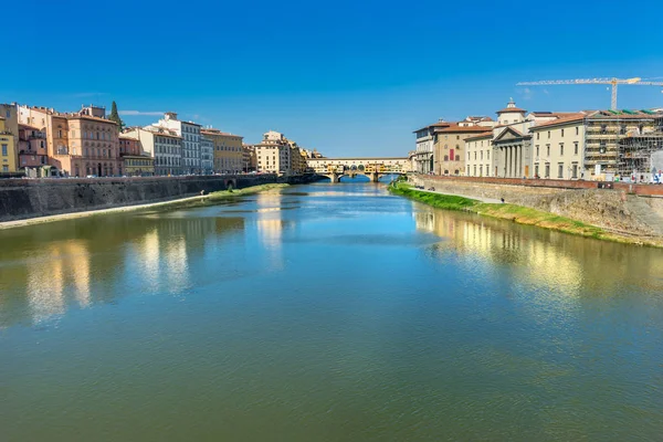 Ponte Vecchio Rzeki Arno Florencji Toskania Włochy Zbudowany 1300 Roku — Zdjęcie stockowe