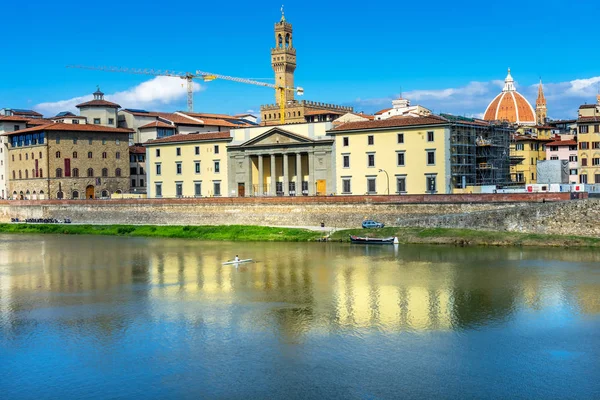 Palais Vecchio Cathédrale Duomo Dôme Arno Fleuve Florence Toscane Italie — Photo