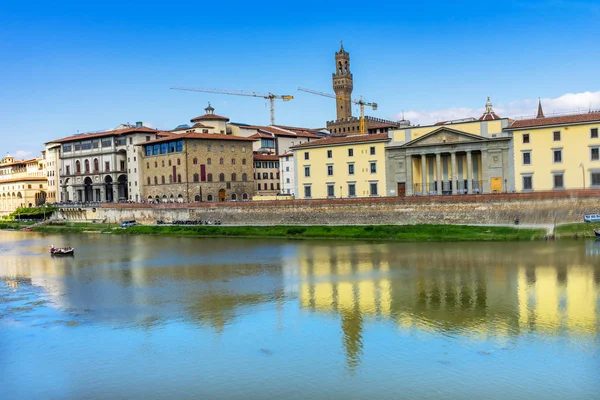 Палаццо Веккьо Арно Река Флоренция Тоскана Италия Построенный 1300 Годах — стоковое фото