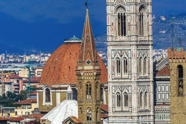Campanile Domos Bapistry Duomo Catedral Iglesia Bargello Florencia Toscana Italia —  Fotos de Stock