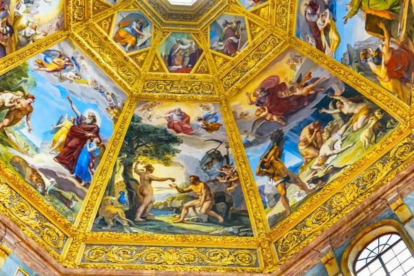 Florence Italy September 2017 Adam Eve Cain Abel Paintings Dome — Stock Photo, Image