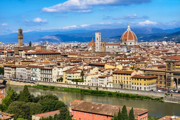 Palazzo Vecchio Duomo Cityscape Arno Nehri Genel Bakış Floransa Toskana — Stok fotoğraf