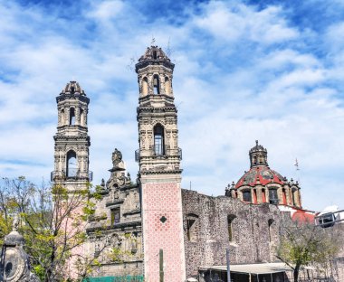 San Hipolito Church Mexico City Mexico.  On the Reforma Avenue, established 1521.  Dedicated to Saint Judas Tadeo of Lost Causes clipart
