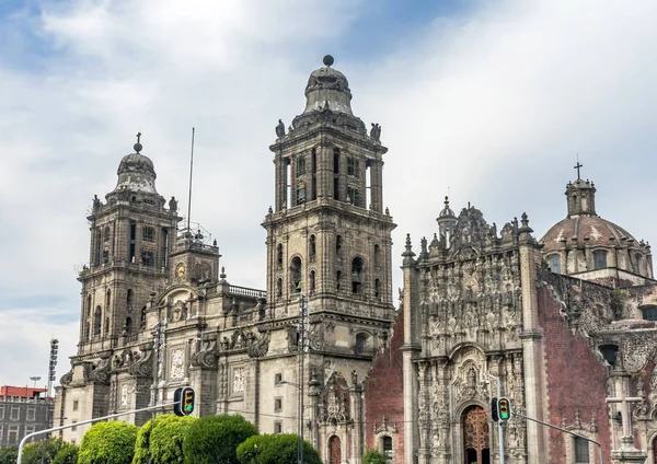 Zocalo Merkezi Mexico City Meksika Öğleden Sonra Büyükşehir Katedrali Başkan — Stok fotoğraf