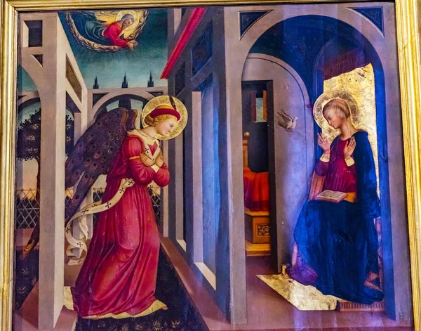 Florence Italia September 2017 Annunciation Angel Mary Painting Santa Maria – stockfoto