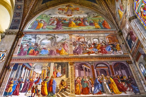 Florencia Italia Septiembre 2017 Ghirlandaio Fresco Life Virgin Tornabuoni Chapel — Foto de Stock